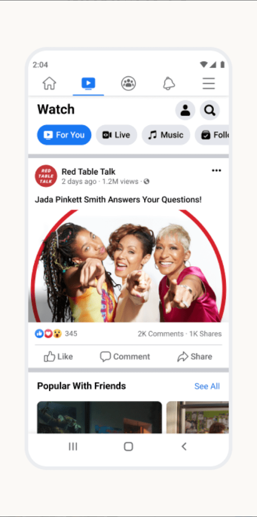 Facebook screenshot